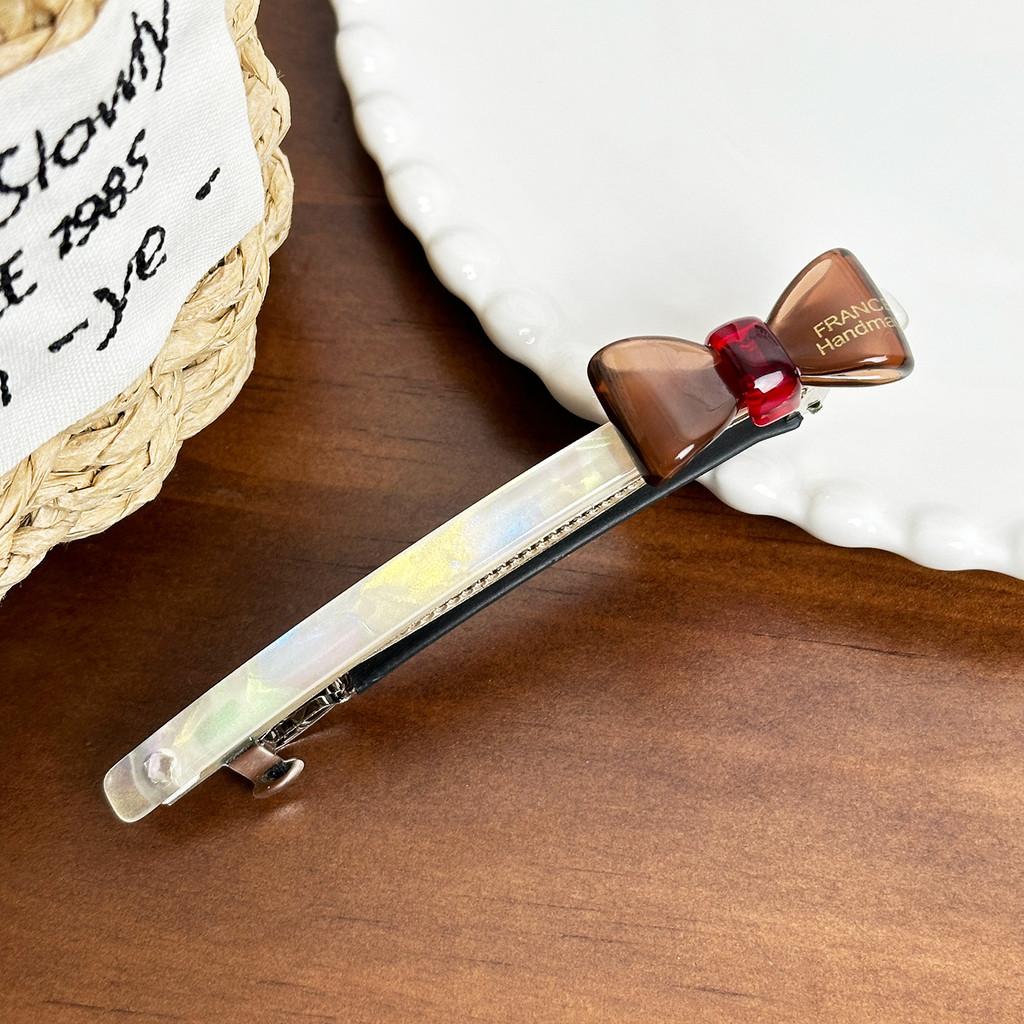Premium Quality Acetate Spring Hair Claw Clip With Chic Bow Design For Ladies