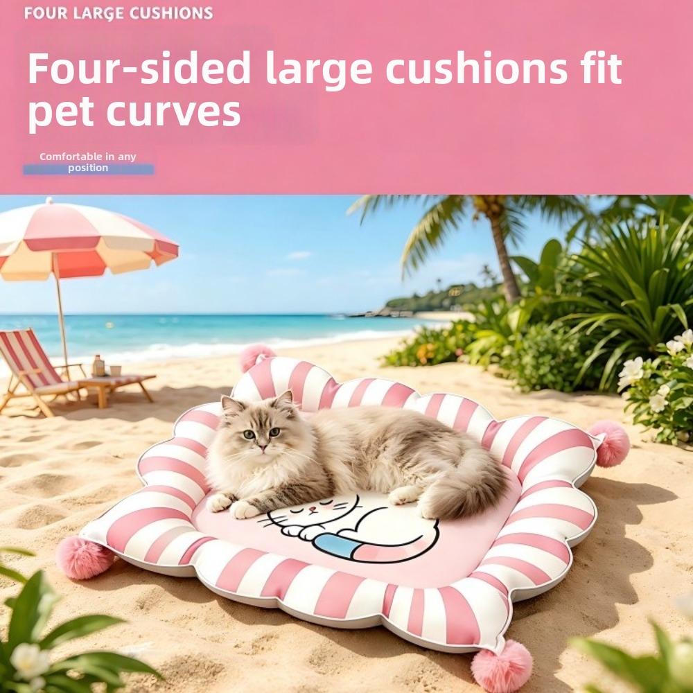 Removable Pet Cooling Mat Wear-Resistant Cat Ice Pad Cartoon Pattern Pet Cushion Home