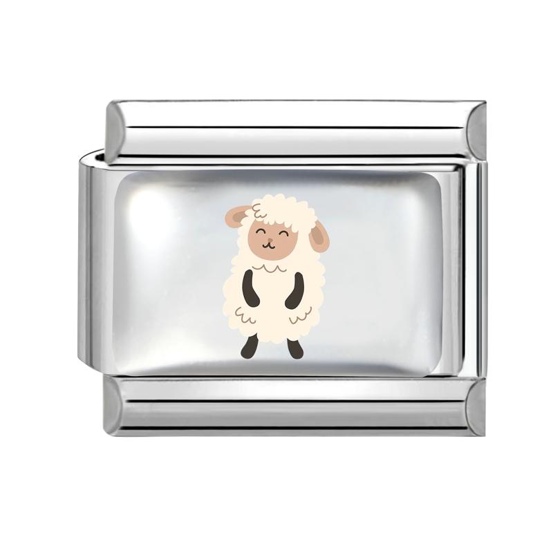 New Fashion Eid Al-Adha Series Sheep Cow Module Italian Links Charm Fit 9mm Stainless Steel Modular Bracelet Jewelry Making Gift