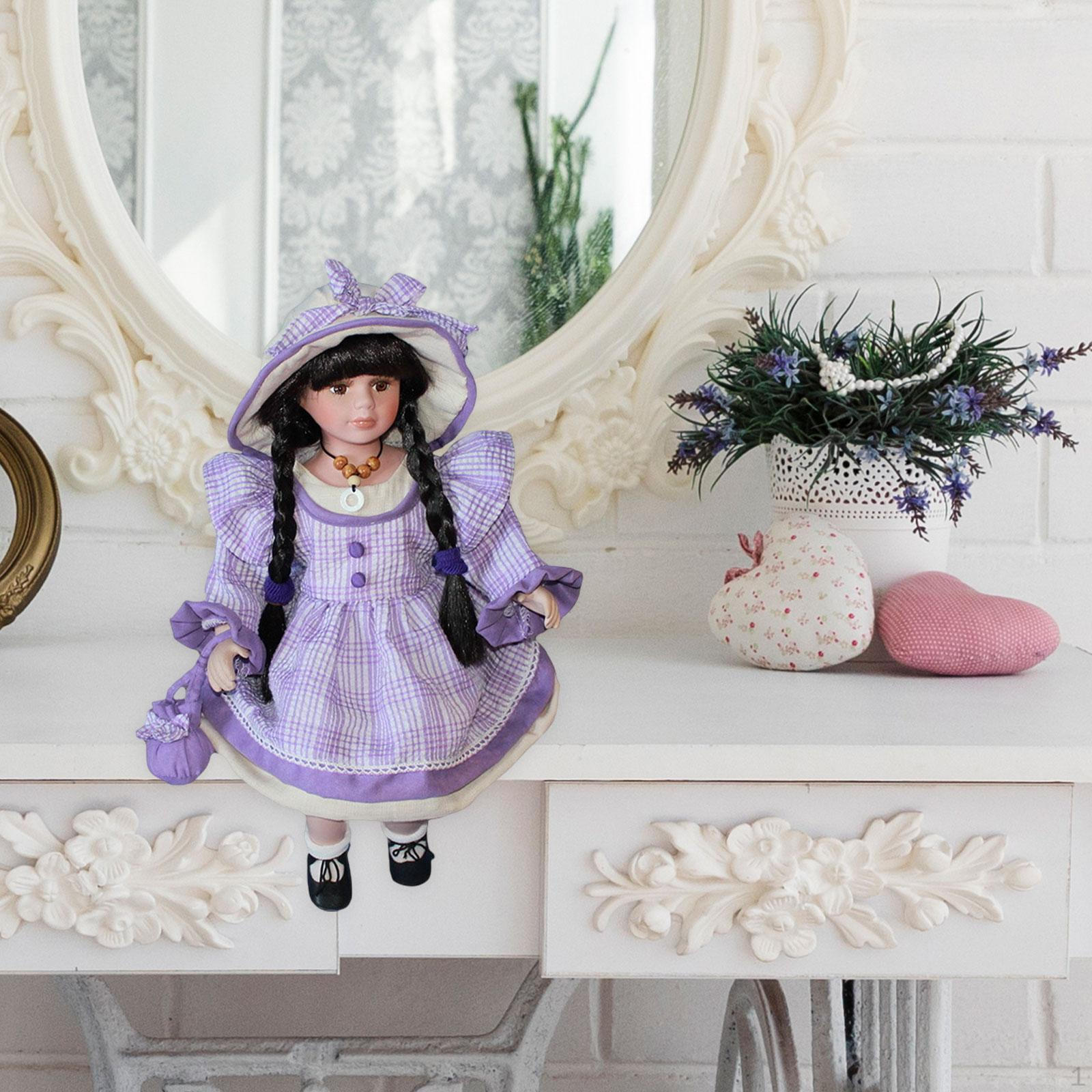 

Керамическая кукла в платье, миниатюрная фарфоровая фигурка 17,72 дюйма, стоящая для детей