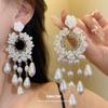 Retro Perlmutt Harz Blume Wassertropfen Ohrringe Exquisiter Eleganter Damenschmuck