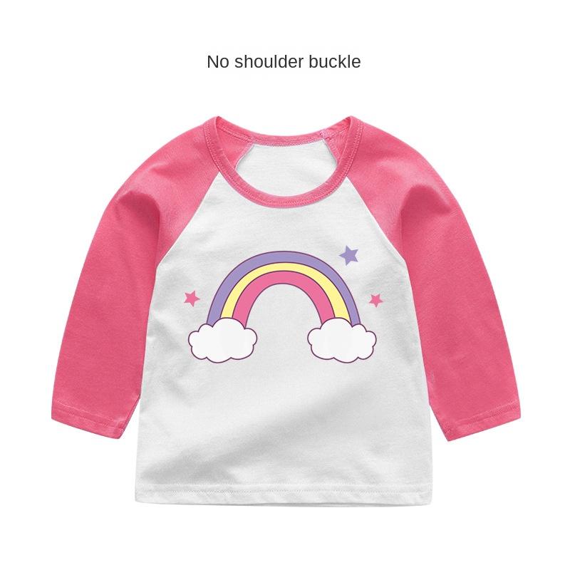 Baby Girl Autumn Long-sleeved T-shirt Baby Cotton Bottoming Shirt Girls Spring and Autumn Tops Small Children Fashionable Autumn Clothes