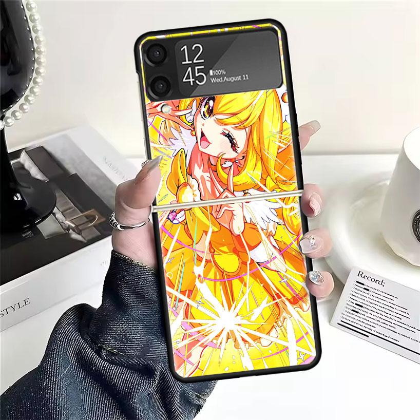 Pretty Cure Anime Cases For Samsung Galaxy Z Flip 4 5 6 7 3 Z Flip7 Flip6 Flip4 Flip5 Flip3 5G Hard Shockproof Fundas Cover