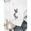 European sizes Printed Casual Round Neck Short Sleeve T-shirt | Summer Women'S Wear, Machine Washable, Regular Length