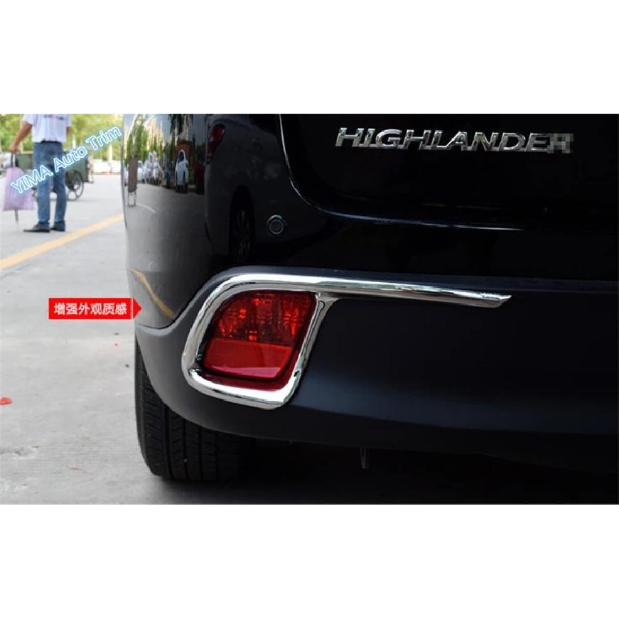 Car Rear Foglight Fog Lights Lamp Cover Trim For Toyota Highlander Kluger 2014 -  ABS Chrome Accessories Decor Frame Sticker