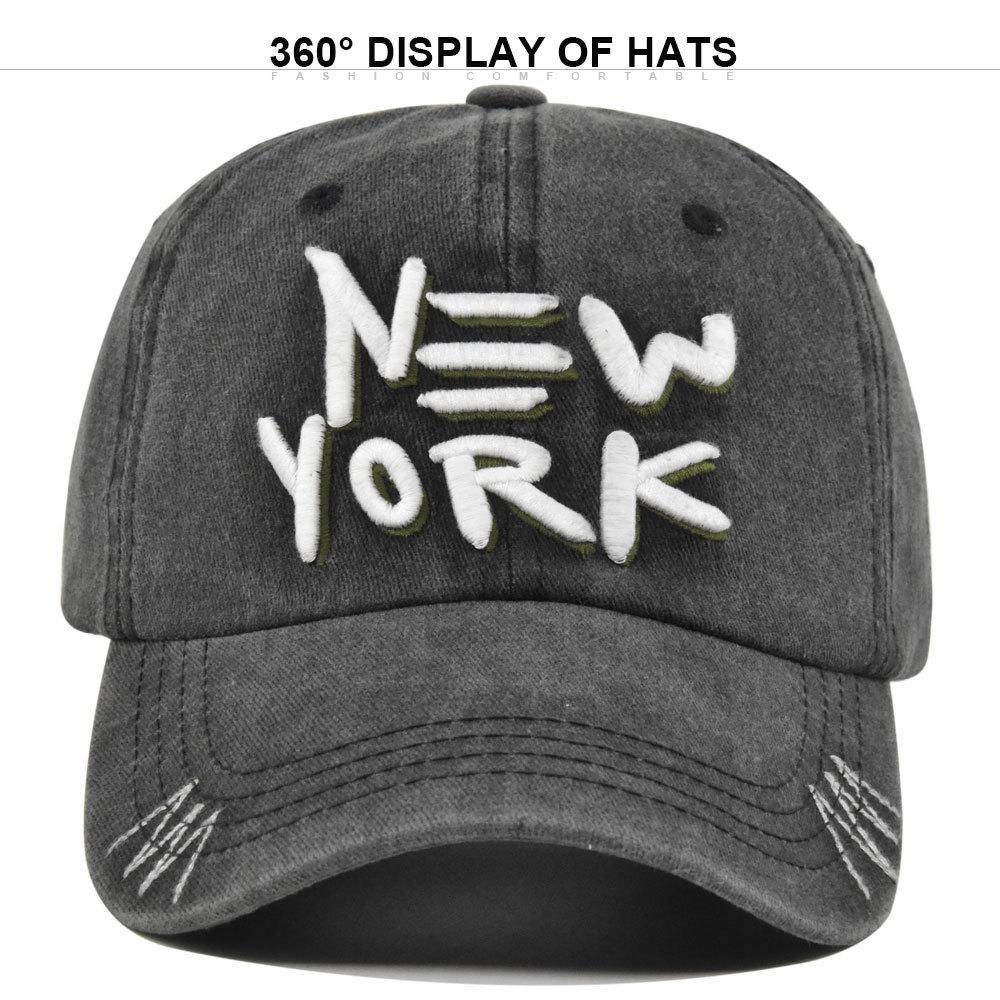 New York Baseball Caps Washed Cotton Hat For Men Women Gorras Snapback Caps Sun Protection Casquette Dad Hat Outdoors Cap