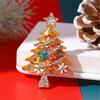 Rhinestones Christmas Crystal Jewelry Gifts Christmas Tree Pins Multi-Colored Christmas Brooch Pins Set for Women & Girl