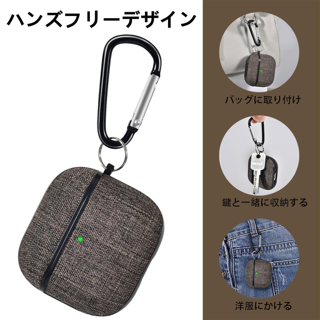 AirPods 4 Case Compatible with AirPods 4th Stylish Canvas Protective Detachable Wireless Charging Carabiner LED Light Scratch Loss Easy To Carry