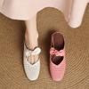Fashion New Women's Summer Genuine Leather Cowhide Hollow Hole with Large Butterfly Bow Toe and M Ü Ller Slippers