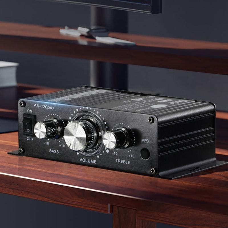 High Fidelitys Bluetooth-compatible Audios Amplifier With 2.0Channel Output Adjustable Basses Trebles Control For Car Home