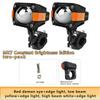 LED Motorcycle Auxiliary Spotlights Hi/Low Beams With Red Devil Eyes Driving Fog Lights for Truck Golf Cart SUV ATV 4X4 12V 24V