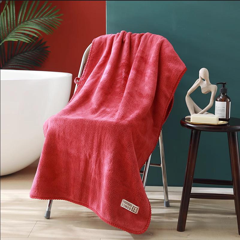 Super Thick 530g Coral Fleece Bath Towel - Large, Quick-Dry, Absorbent for Women & Adults