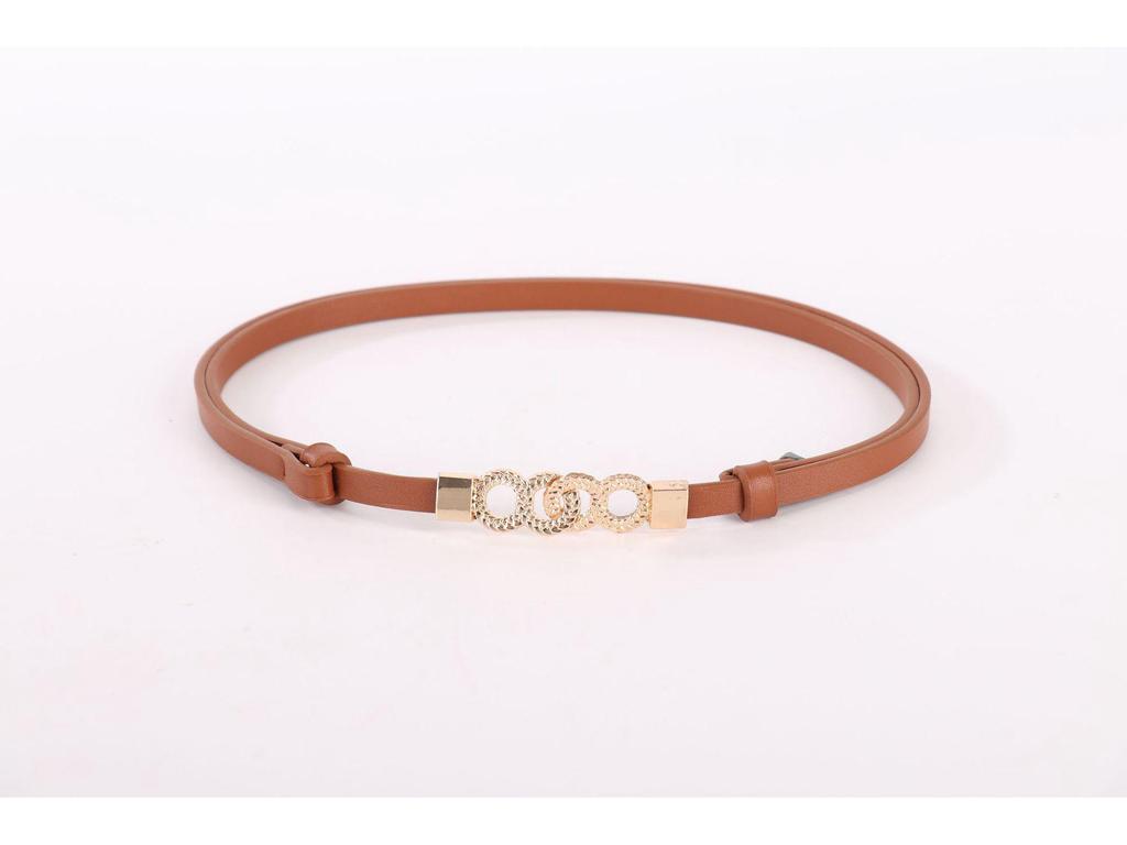 Elegant Multi-Color Thin Belt with Exquisite Metal Buckle