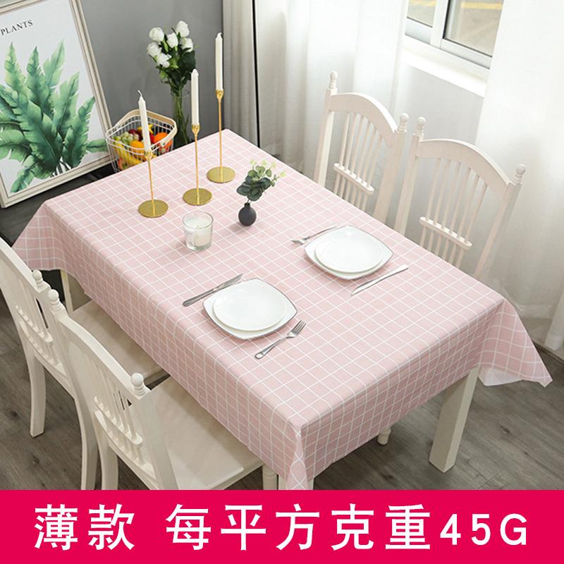 Home Tablecloth, Anti-scalding, Waterproof, Oil-proof, No-wash PVC Plaid Coffee Table Table Mat, Dormitory Tablecloth