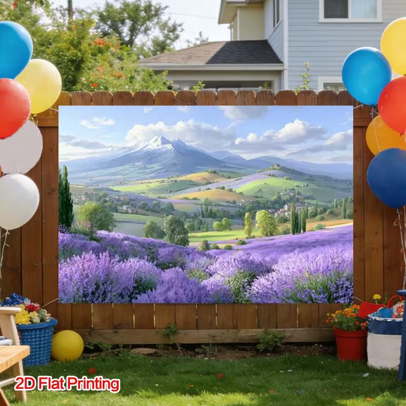 2D Provence Lavender Photography Backdrop Mountain Landscape Background