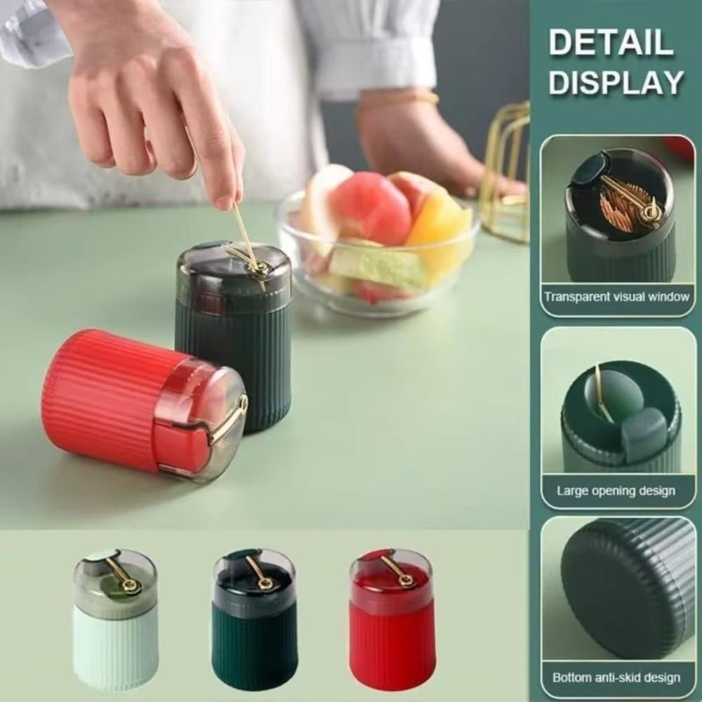 Hygienic Tooth Pick Containers Automatic Toothpick Dispenser Plastic Toothpick Holder  Kitchen