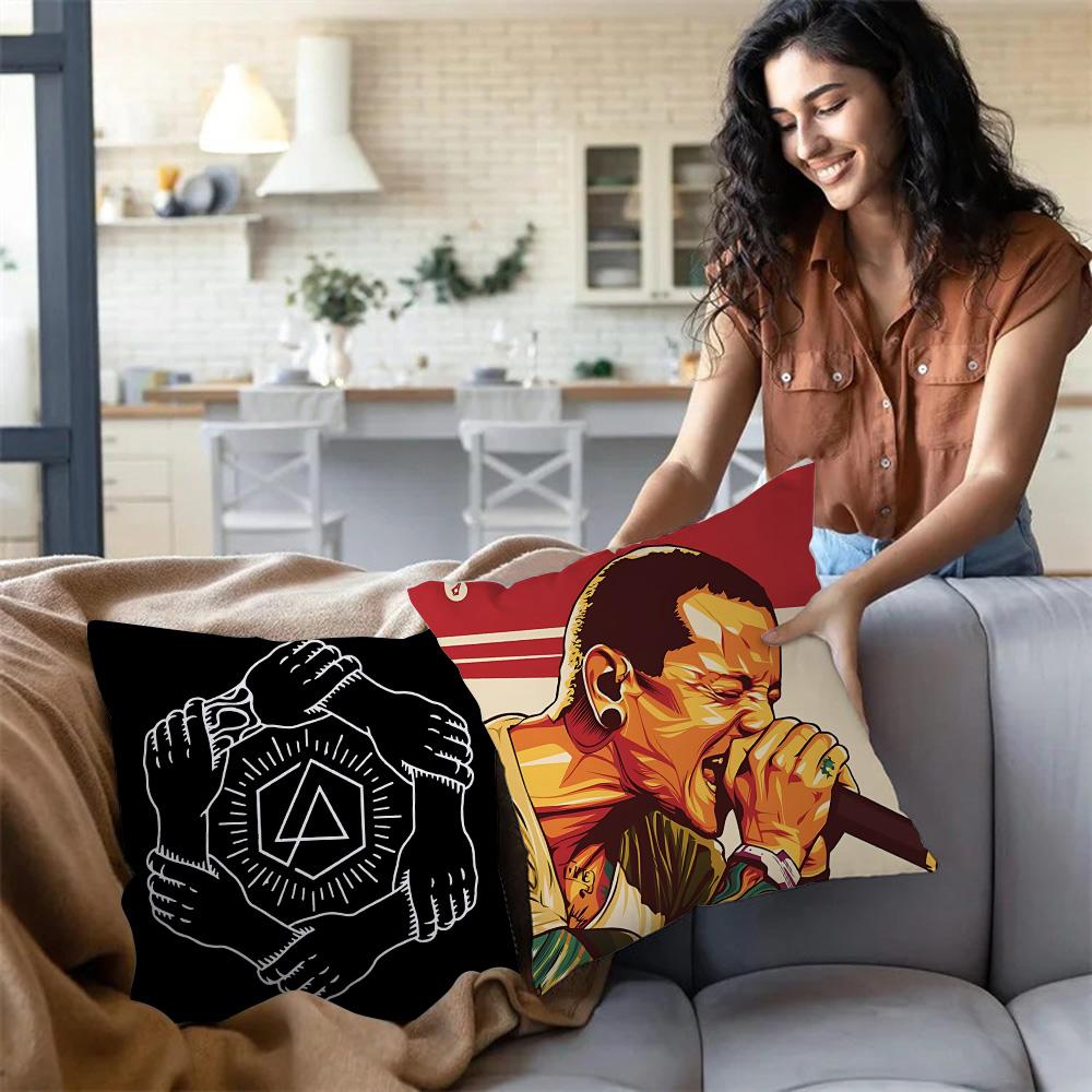 World Famous Rock Band Linkin P-Park Pillow Covers Sofa Decorative Home Double-Sided Printing Short Plush Cute Cushion Cover