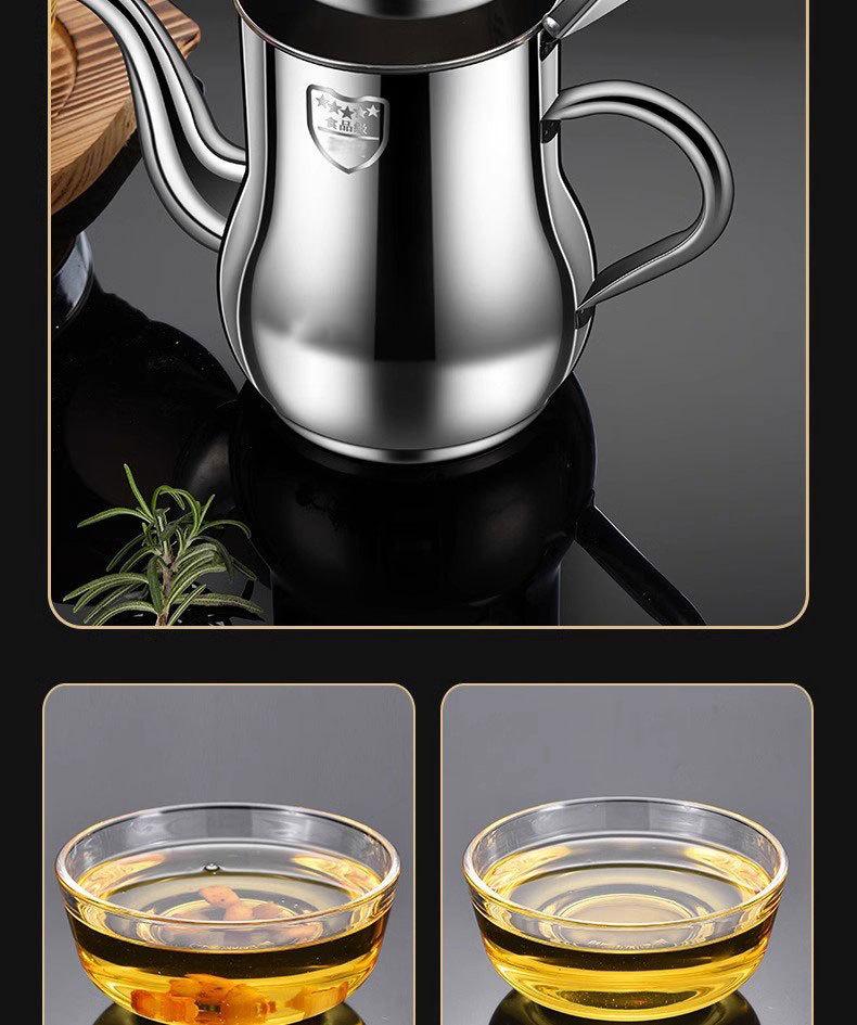 Stainless Steel Leak-Proof Oil Can with Filter, Large Capacity Kitchen Storage Bottle