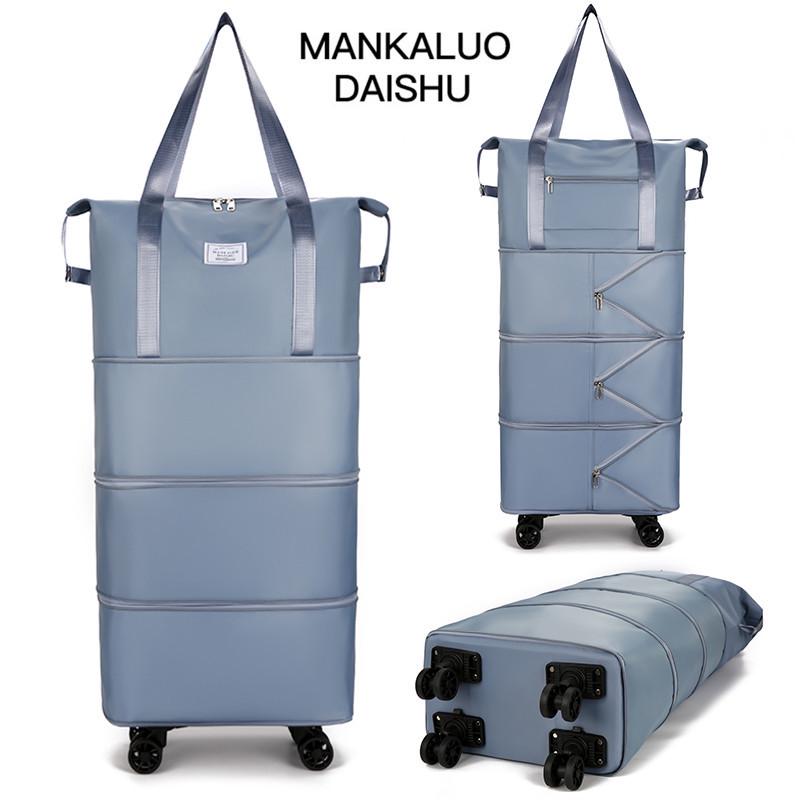 Women's Large-Capacity Rolling Backpack: Foldable, Portable Travel Bag with Universal Wheels