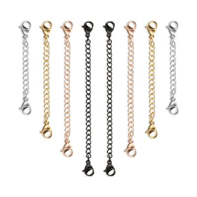 Different Lengths Stainless Steel Necklace Extender Bracelet Lobster Lock Safety Chain Extender DIY