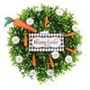 Easter Wreath Decoration Artificial Spring Wreath with White Daisy Carrots Green Leaves for Home Wall Farmhouse Holiday