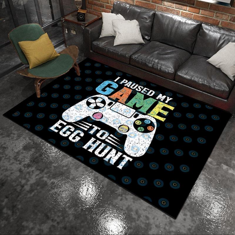 Vaporwave Sunset City Gamepad Area Rug Cyberpunk Retro Video Game Carpet For Boys Room Gaming Setup Decoration Large Floor Mat