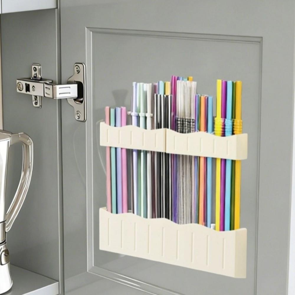 Reusable Straw Storage Rack Wall Mounted Cabinet Door Storage Container  Kitchen Use