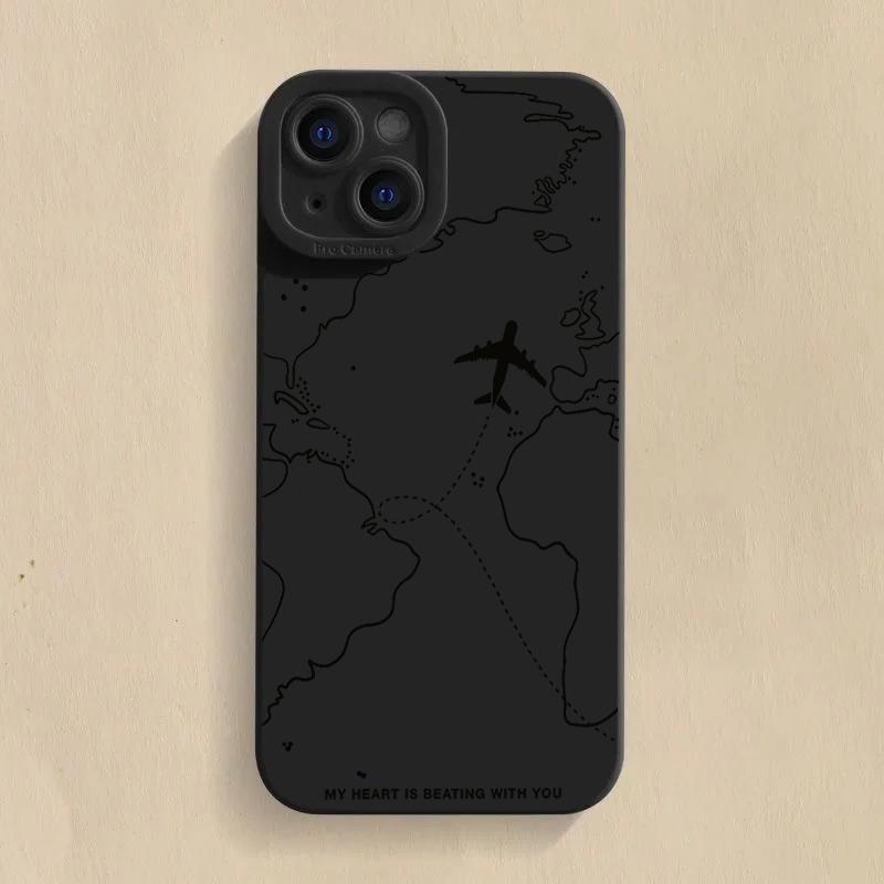 Coque de téléphone Desian inspirée du voyage en avion pour iPhone 15 14 11 12 13 16 Pro Max Mini 7 8 Plus X XR XS Max 16E SE