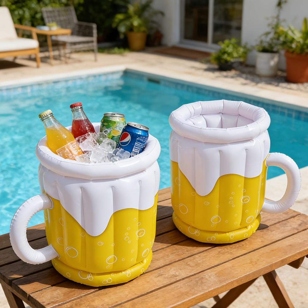 Copo de Cerveja Inflável Festa Refrescador de Bebidas + 1 Bomba de Ar Grande, Caixa Refrigeradora de Bebidas de Cerveja Balde de Gelo, Especialmente Adequado para Reuniões