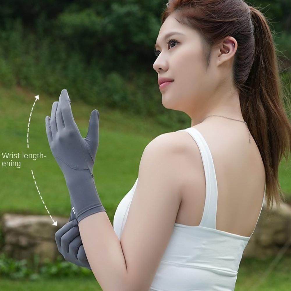 Anti-UV Sun Protection Riding Gloves Ice Silk Summer Driving Gloves Women Sunscreen Gloves  Outdoor
