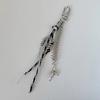 2/4/6Pcs Alloy Fishbone Keychain Pendant Black Rope Design Lightweight Key Chain Backpacks Cars Key Organizer Accessories