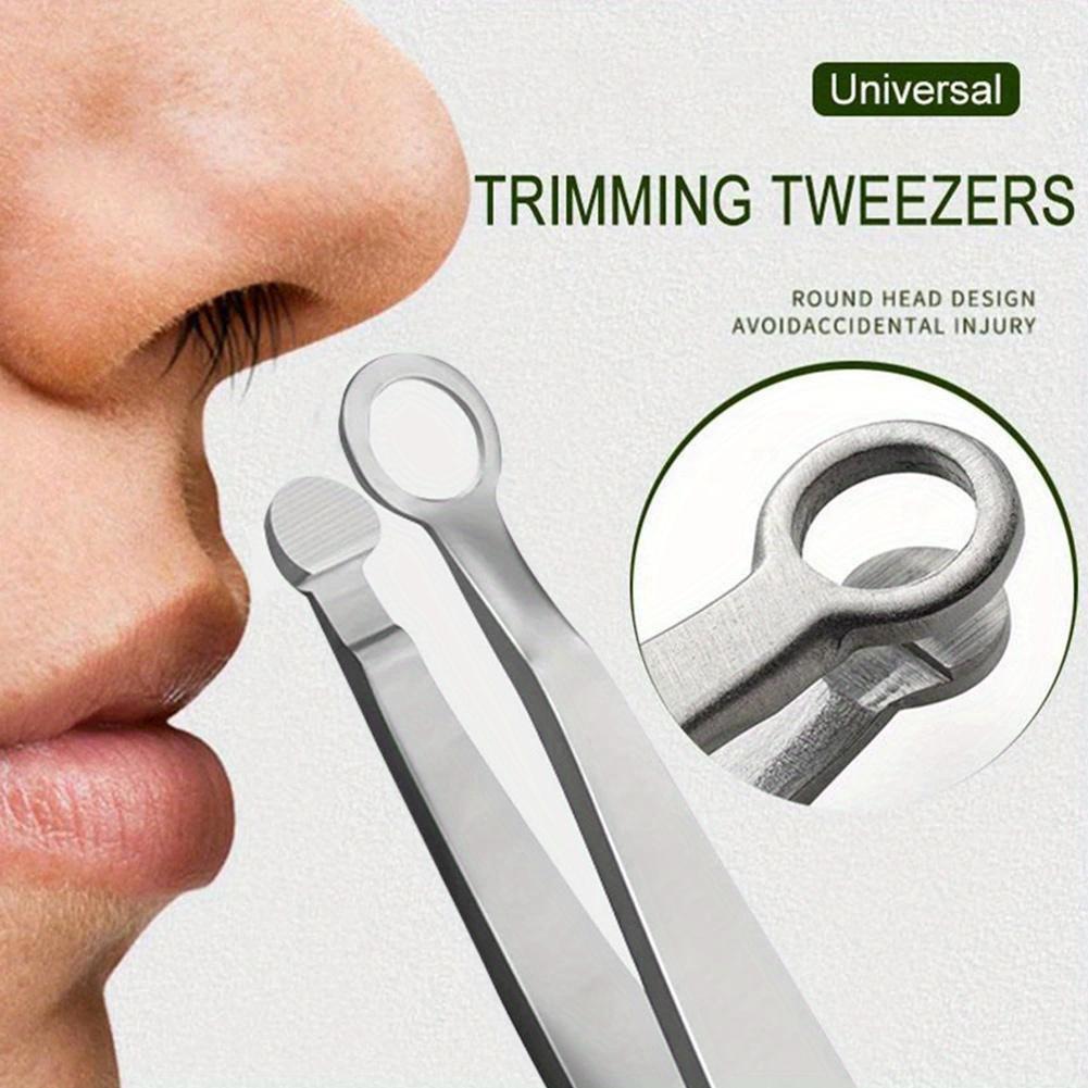 

1pc Nose Hair Trimming Tweezers, Round Head, Multifunctional Water Resistant