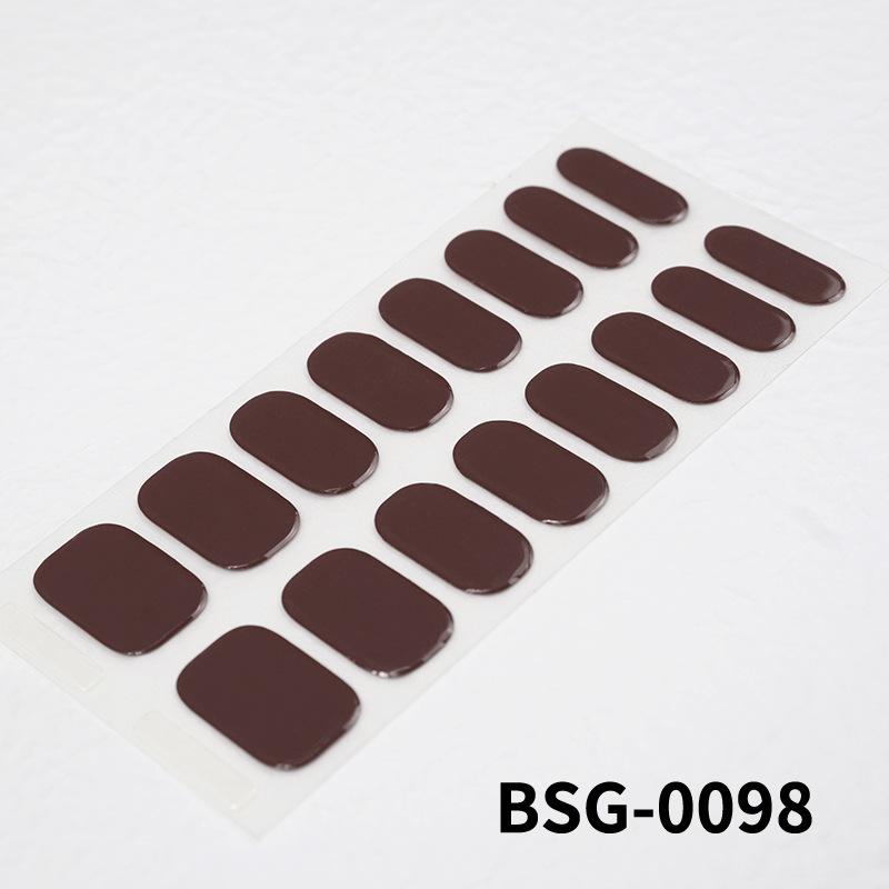 Nail Sticker Waterproof Lasting Stereoscopic Light Therapy Semi-curing Solid Color Japan and South Korea Gel Nail Sticker Nail Jewelry