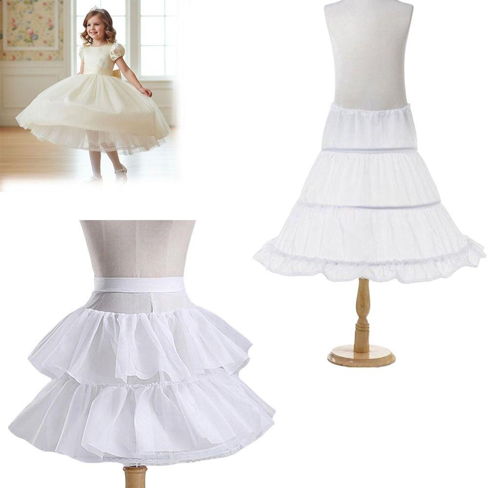A-Line Kids Girls Cosplay Petticoat Elastic Waist Lolita Underskirt Crinoline Skirt  Flower Girls