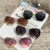 Rimless Sunglasses Polygon Fashion Popular Women Men Shades Big Frame Round Sun Glasses for Female Oculos Gradient Sunglasses