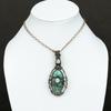 Natural Amazonite, Moonstone Gemstone Copper Wire Wrap Pendant 3.31" i2h52