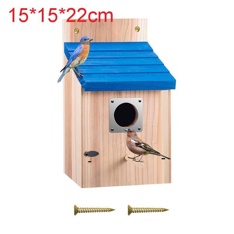 Wooden Birdhouse Outdoor Hanging Bird Cage With Perch For Garden Birds