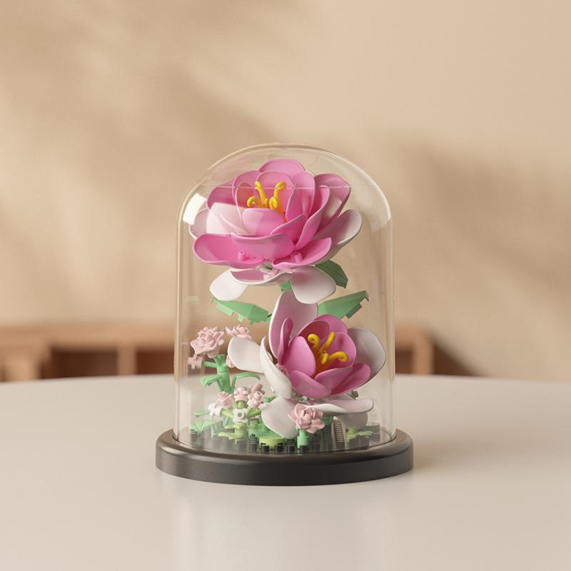 Dream Flower Box: Preserved Building Block Bouquet Set - Sunflower & Carnation. Ideal Toy for Children's Assembly.