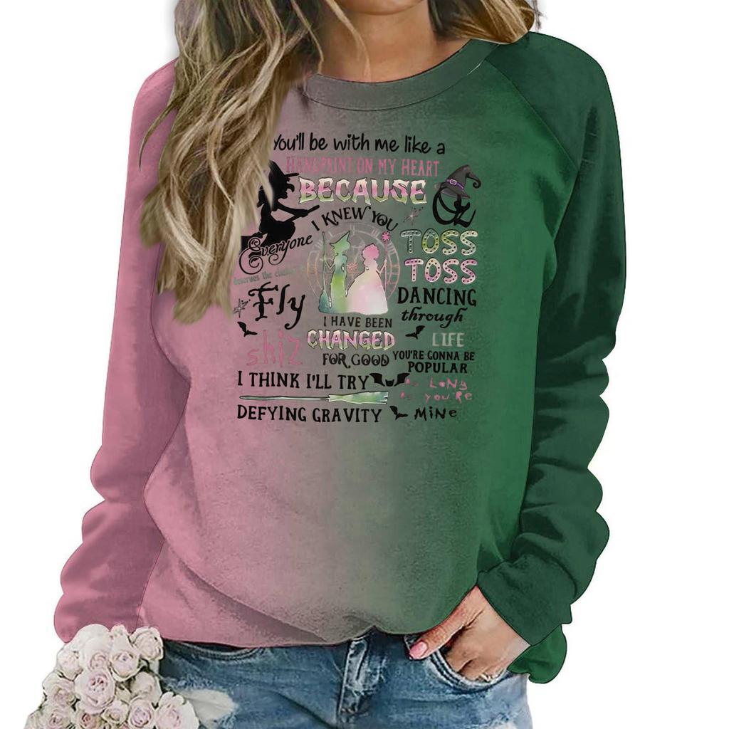 Women's Fashion Casual Long Sleeve Loose Printed Sweatshirt Top