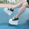 Fashion Women's Flat Platform Shoes 2025 spring Autumn Split Leather Casual Women Shoes Thick Sole Sneakers for Women Platform Shoes13CM