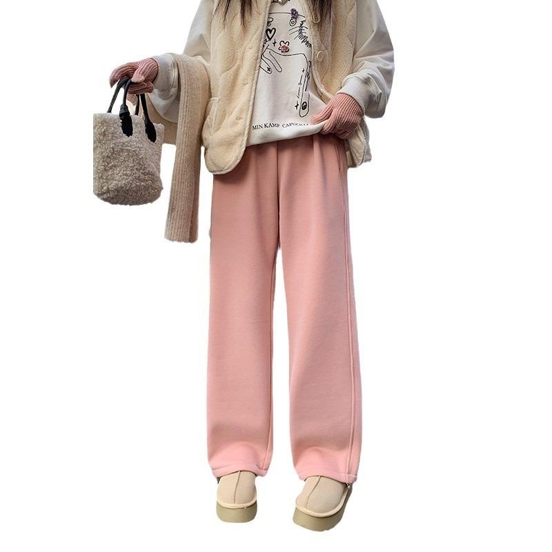 Sweatpants Men's and Women's Spring and Autumn New High-waisted Casual Loose Straight Tied Feet Wide-leg Gray Guard Pants