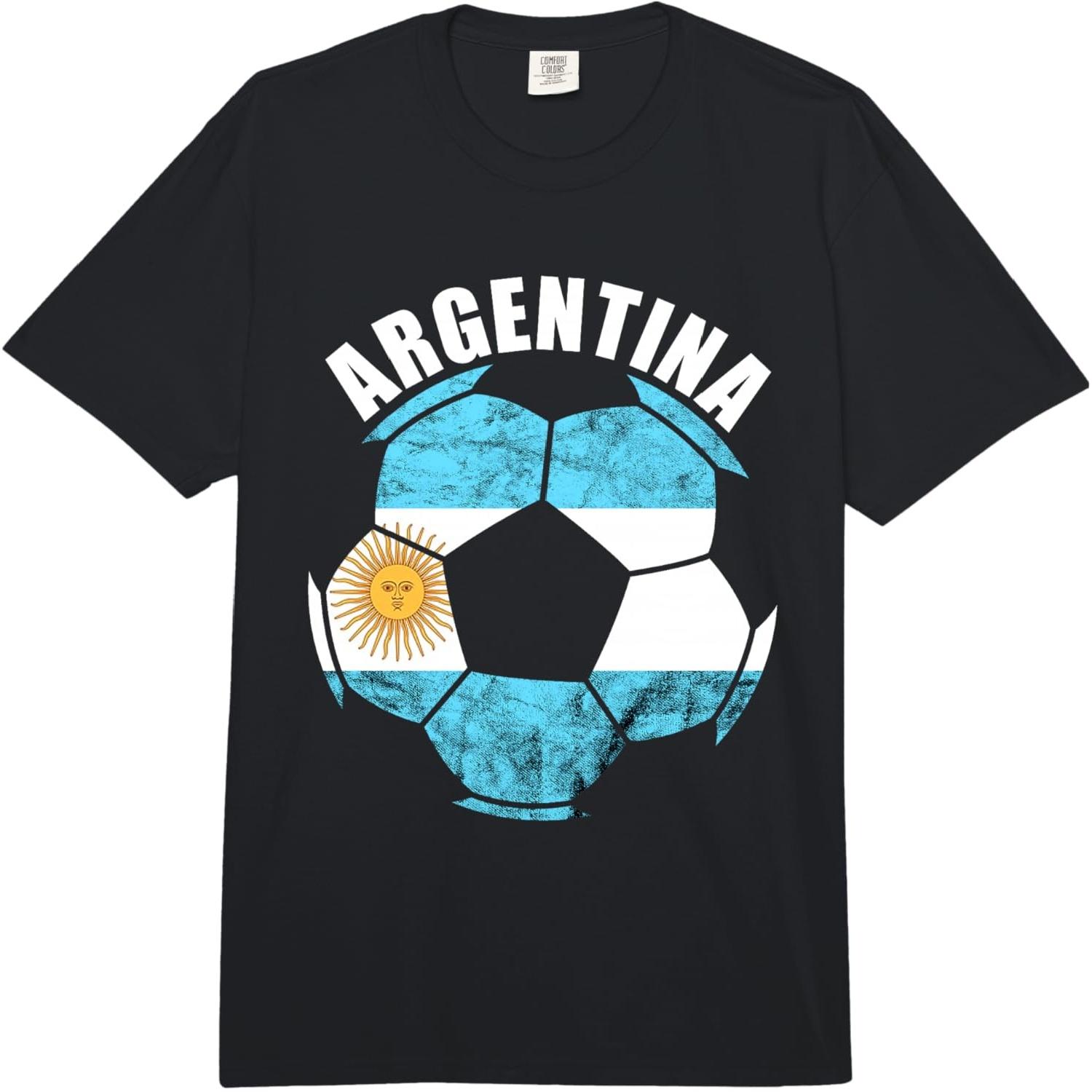 Argentina Football Sun May Argentina Flag Argentina Comfort Colors Adult Heavyweight T-Shirt S