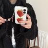 Ins Style Simple White Background Strawberry Phone Case for iPhone 17, 16 Pro Max, 15, 14 with Girlish Heart Design