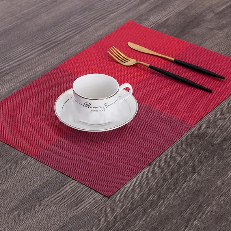 4/6/8/10Pcs Table Placemats PVC Non-slip Placemat For Dining Table Weave Mats Cup Coaster Kitchen Accessories Home Decor