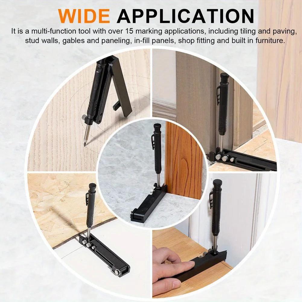 1pc Multi-Function Scribing Tool - Woodworking, Tiling, Contour Profiling, Ergonomic Design, Sturdy Construction