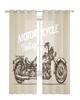 Cortinas Traslúcidas Vintage de Motocicleta para Ventana de Sala de Estar, Cortinas de Tul para Dormitorio, Cocina, Decoración del Hogar, Cortinas Voile