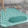 Rutschfeste PVC Badematte mit Massageknöpfen - Hellblau & Mehrfarbiges Punktmuster, Rechteckige Sicherheitsmatte für Dusche und Bad, Badezimmerzubehör