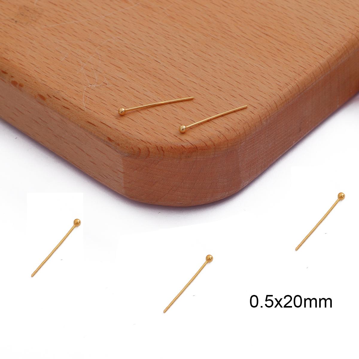 

10/50 шт. 18-каратная позолоченная игла с шаровой головкой для изготовления ювелирных изделий своими руками, принадлежности для изготовления ювелирных изделий 0.5x20mm 50pcs золотой