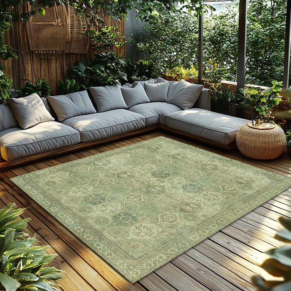 Vibrant Bohemian Area Rug, Soft Blue Ethnic Pattern Carpet,Non-Slip Living Room Rug,Washable Low Pile Decor for Bedroom, Hallway