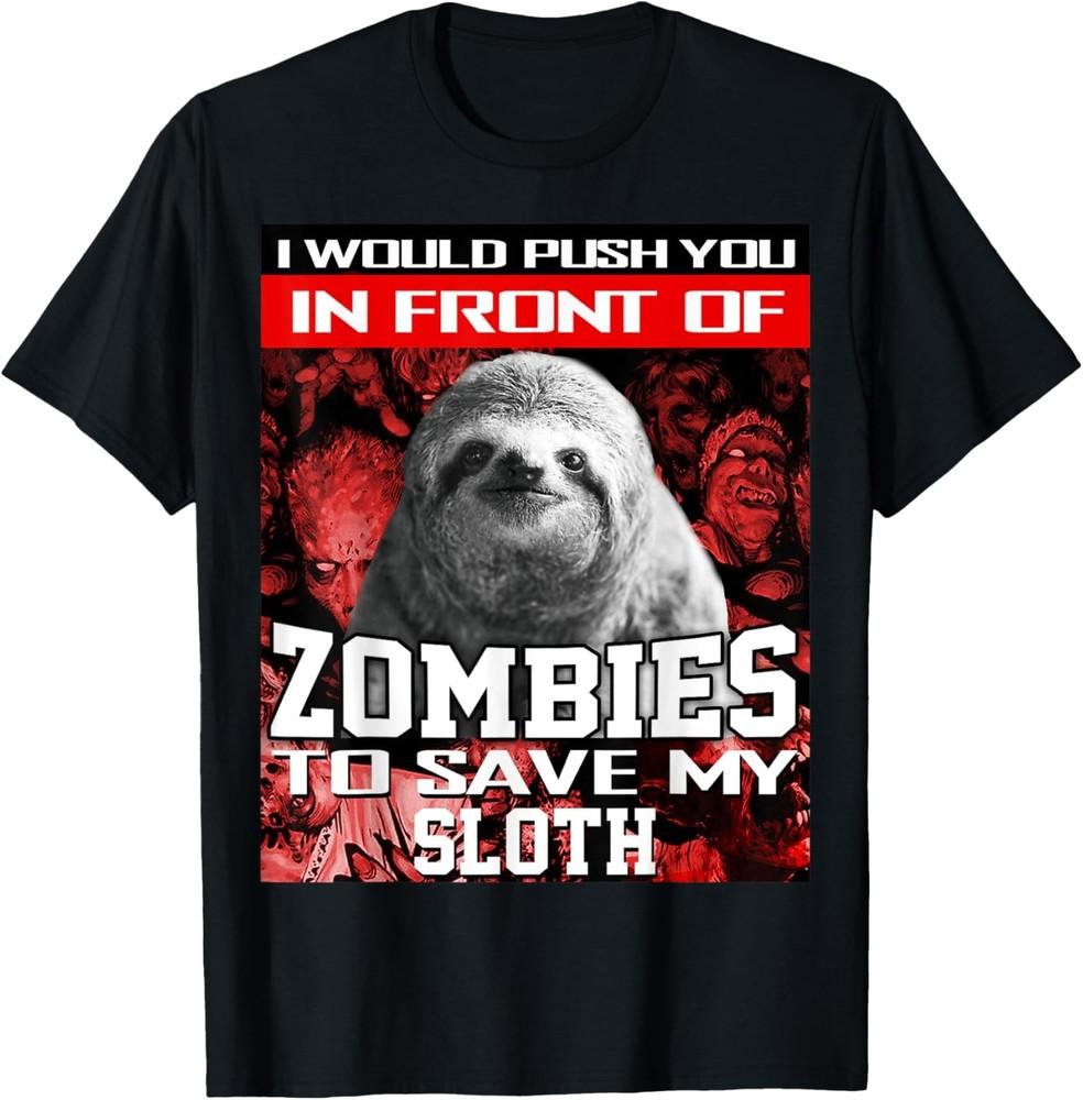 Перед зомби, чтобы спасти моего ленивца Хэллоуинская фраза Футболка Унисекс Футболка S